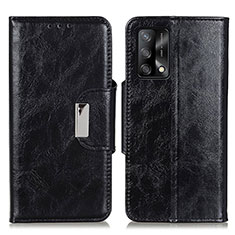 Funda de Cuero Cartera con Soporte Carcasa N04P para Oppo F19 Negro