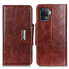 Funda de Cuero Cartera con Soporte Carcasa N04P para Oppo F19 Pro Marron