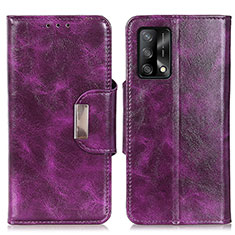 Funda de Cuero Cartera con Soporte Carcasa N04P para Oppo F19s Morado