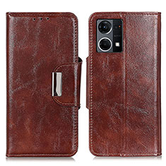 Funda de Cuero Cartera con Soporte Carcasa N04P para Oppo F21s Pro 4G Marron