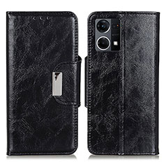 Funda de Cuero Cartera con Soporte Carcasa N04P para Oppo F21s Pro 4G Negro