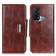 Funda de Cuero Cartera con Soporte Carcasa N04P para Oppo Reno5 A Marron