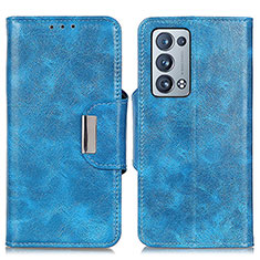 Funda de Cuero Cartera con Soporte Carcasa N04P para Oppo Reno6 Pro+ Plus 5G Azul Cielo