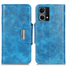 Funda de Cuero Cartera con Soporte Carcasa N04P para Oppo Reno7 4G Azul Cielo