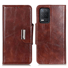 Funda de Cuero Cartera con Soporte Carcasa N04P para Realme 8 5G Marron