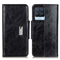 Funda de Cuero Cartera con Soporte Carcasa N04P para Realme 8 Pro Negro