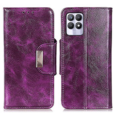 Funda de Cuero Cartera con Soporte Carcasa N04P para Realme 8i Morado