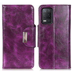 Funda de Cuero Cartera con Soporte Carcasa N04P para Realme 9 5G India Morado