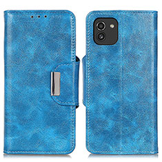 Funda de Cuero Cartera con Soporte Carcasa N04P para Samsung Galaxy A03 Azul Cielo