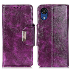 Funda de Cuero Cartera con Soporte Carcasa N04P para Samsung Galaxy A03 Core Morado