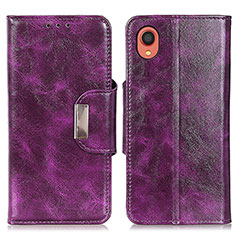 Funda de Cuero Cartera con Soporte Carcasa N04P para Samsung Galaxy A22 5G SC-56B Morado