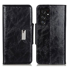 Funda de Cuero Cartera con Soporte Carcasa N04P para Samsung Galaxy S21 Ultra 5G Negro