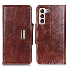 Funda de Cuero Cartera con Soporte Carcasa N04P para Samsung Galaxy S22 5G Marron