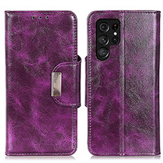 Funda de Cuero Cartera con Soporte Carcasa N04P para Samsung Galaxy S24 Ultra 5G Morado