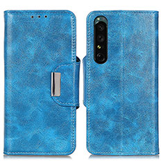 Funda de Cuero Cartera con Soporte Carcasa N04P para Sony Xperia 1 III Azul Cielo