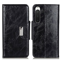 Funda de Cuero Cartera con Soporte Carcasa N04P para Sony Xperia 10 IV Negro