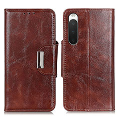 Funda de Cuero Cartera con Soporte Carcasa N04P para Sony Xperia 10 IV SO-52C Marron