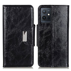 Funda de Cuero Cartera con Soporte Carcasa N04P para Vivo T1 5G India Negro