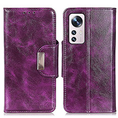 Funda de Cuero Cartera con Soporte Carcasa N04P para Xiaomi Mi 12 Lite 5G Morado