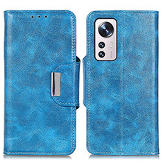 Funda de Cuero Cartera con Soporte Carcasa N04P para Xiaomi Mi 12 Pro 5G Azul Cielo