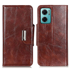 Funda de Cuero Cartera con Soporte Carcasa N04P para Xiaomi Redmi 10 5G Marron