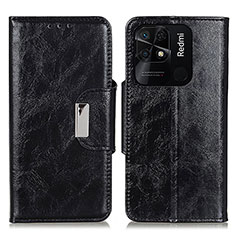 Funda de Cuero Cartera con Soporte Carcasa N04P para Xiaomi Redmi 10 Power Negro