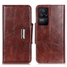 Funda de Cuero Cartera con Soporte Carcasa N04P para Xiaomi Redmi K40S 5G Marron