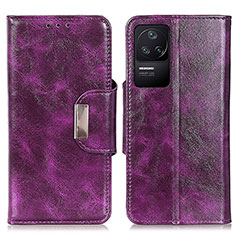 Funda de Cuero Cartera con Soporte Carcasa N04P para Xiaomi Redmi K40S 5G Morado