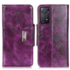 Funda de Cuero Cartera con Soporte Carcasa N04P para Xiaomi Redmi Note 11 Pro 4G Morado