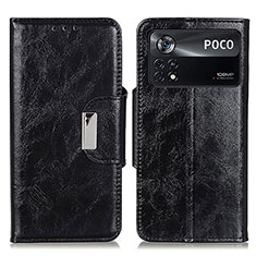 Funda de Cuero Cartera con Soporte Carcasa N04P para Xiaomi Redmi Note 11E Pro 5G Negro