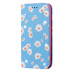 Funda de Cuero Cartera con Soporte Carcasa N05 para Samsung Galaxy Note 20 5G Azul Cielo