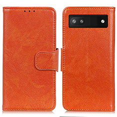 Funda de Cuero Cartera con Soporte Carcasa N05P para Google Pixel 7a 5G Naranja