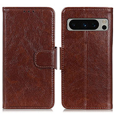 Funda de Cuero Cartera con Soporte Carcasa N05P para Google Pixel 8 Pro 5G Marron