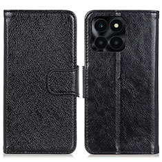 Funda de Cuero Cartera con Soporte Carcasa N05P para Huawei Honor X6a Negro