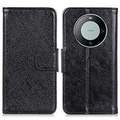 Funda de Cuero Cartera con Soporte Carcasa N05P para Huawei Mate 60 Negro