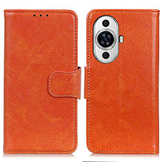 Funda de Cuero Cartera con Soporte Carcasa N05P para Huawei Nova 11 Naranja