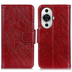 Funda de Cuero Cartera con Soporte Carcasa N05P para Huawei Nova 11 Rojo