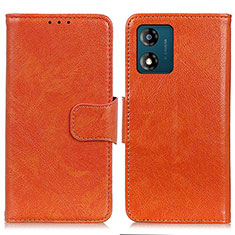 Funda de Cuero Cartera con Soporte Carcasa N05P para Motorola Moto E13 Naranja