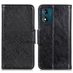 Funda de Cuero Cartera con Soporte Carcasa N05P para Motorola Moto E13 Negro