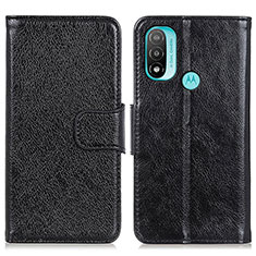 Funda de Cuero Cartera con Soporte Carcasa N05P para Motorola Moto E20 Negro