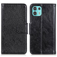 Funda de Cuero Cartera con Soporte Carcasa N05P para Motorola Moto Edge 20 Lite 5G Negro