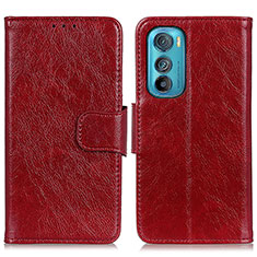 Funda de Cuero Cartera con Soporte Carcasa N05P para Motorola Moto Edge 30 5G Rojo