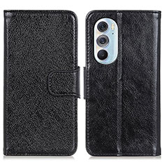 Funda de Cuero Cartera con Soporte Carcasa N05P para Motorola Moto Edge 30 Pro 5G Negro