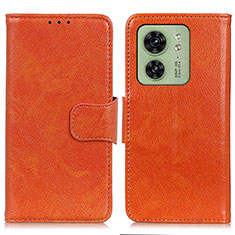 Funda de Cuero Cartera con Soporte Carcasa N05P para Motorola Moto Edge 40 5G Naranja