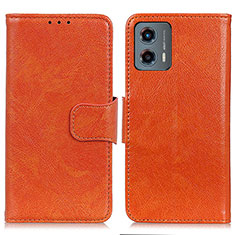 Funda de Cuero Cartera con Soporte Carcasa N05P para Motorola Moto G 5G (2023) Naranja