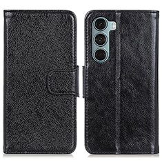 Funda de Cuero Cartera con Soporte Carcasa N05P para Motorola Moto G200 5G Negro