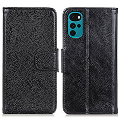 Funda de Cuero Cartera con Soporte Carcasa N05P para Motorola Moto G22 Negro