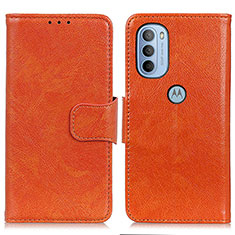 Funda de Cuero Cartera con Soporte Carcasa N05P para Motorola Moto G41 Naranja