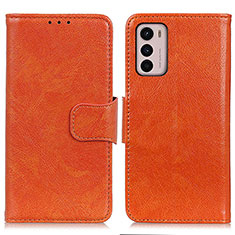 Funda de Cuero Cartera con Soporte Carcasa N05P para Motorola Moto G42 Naranja