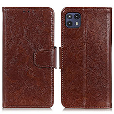 Funda de Cuero Cartera con Soporte Carcasa N05P para Motorola Moto G50 5G Marron